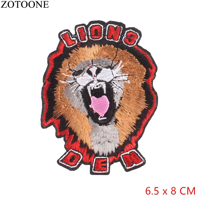PE0960CT ZOTOONE животное патч волк наклейки с тигром Diy железо на одежду теплопередача аппликация вышитые аппликации накладки ткань G - Цвет: PE0960CT