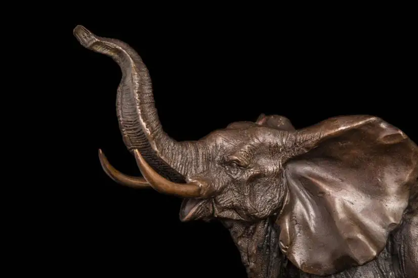30 см Западное искусство Декор ранний слон Heffalump богатство скульптура|Статуи и