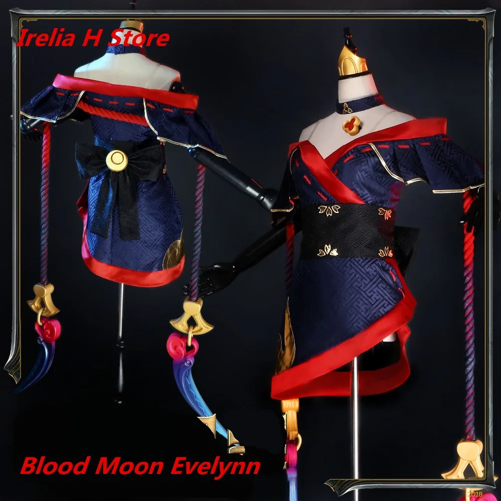 

Irelia H Store LOL Cosplay Blood Moon Evelynn Cosplay Costume Full Set kimono Custom size