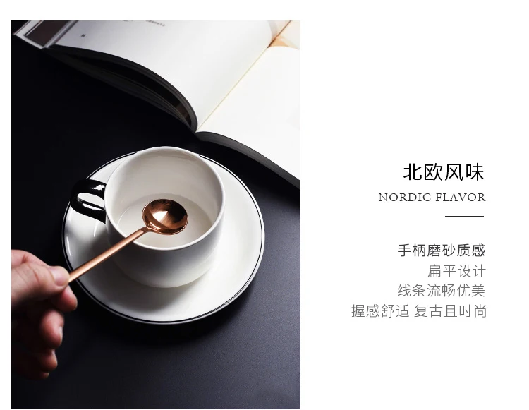 Stainless Steel Coffee Spoon Long Handle Stirring Teaspoon Cute Dessert Dinner Soup Spoons Cutlery Ice Cream Spoon Tableware