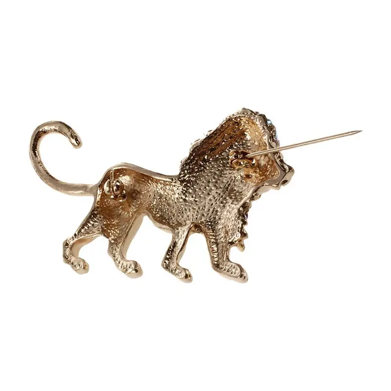 Винтажная Женская/Мужская брошь с кристаллом львом|Броши| |