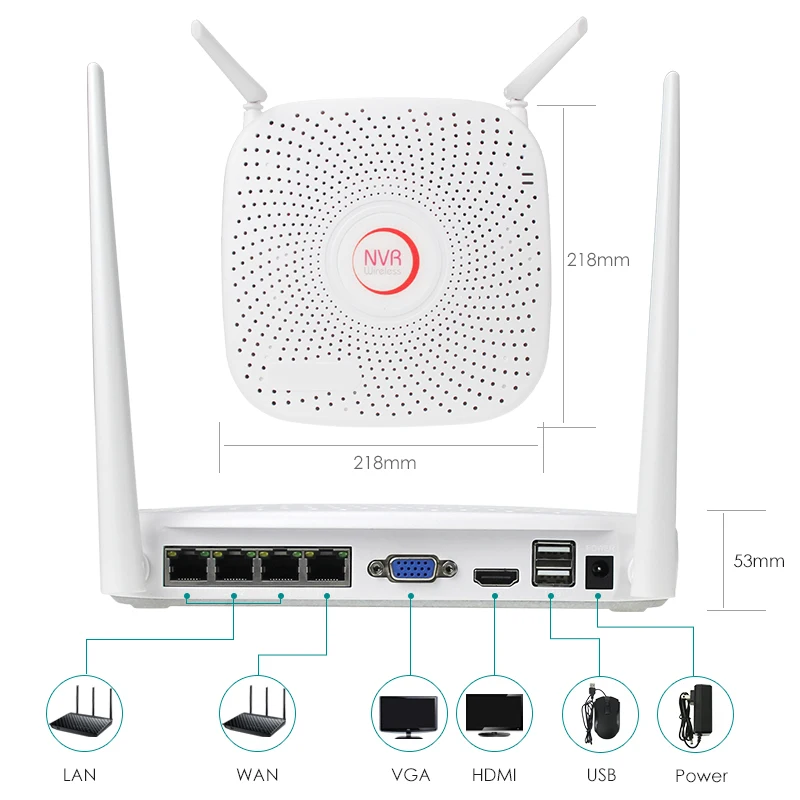 Acesee Hi3520D 9CH 1080 P HD IP WI FI NVR Главная видеонаблюдения Регистраторы H.264 Беспроводной ONVIF