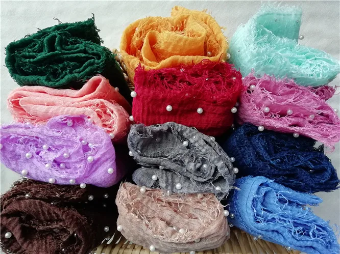 Newborn photography props cotton and linen pearl tassel wrap (size 90X170cm) | Receiving Blankets