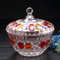 creative fashion sugar crystal bowl with cover glass compote european sugar large home furnishing essential