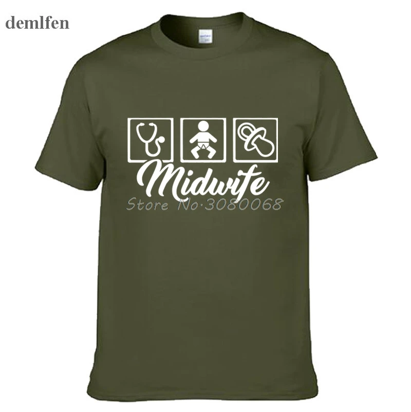 New Midwife Design T-shirt Print Casual Fashion Men Cotton Tshirt Funny T Shirt Short Sleeve Clothing Tees | Мужская одежда