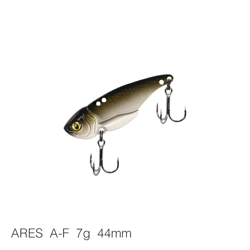 Ares-A-F 7g TSURINOYA ARES-A 5 г/7 г/10 г/15 г Металл VIB приманка для рыбалки искусственная приманка с тройным крюком двойное отверстие низкий центр тяжести - Цвет: Ares-A-F 7g