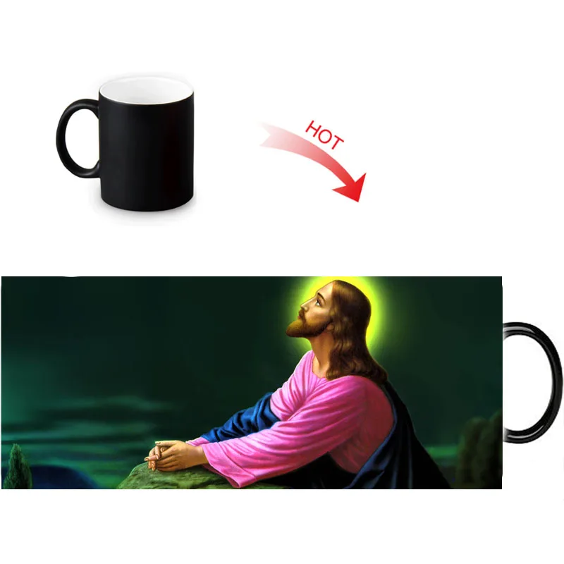 Термочувствительная кружка Jesus cold hot changing Цветная Керамическая чайная чашка