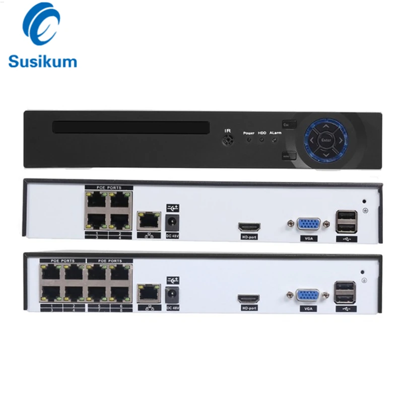 POE NVR 4CH 8CH 5MP H.265 P2P Обнаружение движения IEEE802.3af XMEye приложение ONVIF сетевой