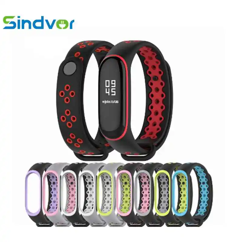 Mi Band 3 4 ремешок спортивный mi band 3 браслет для xiaomi mi band 4 3 браслет ремень Цветной силиконовый сменный ремешок смарт-браслета