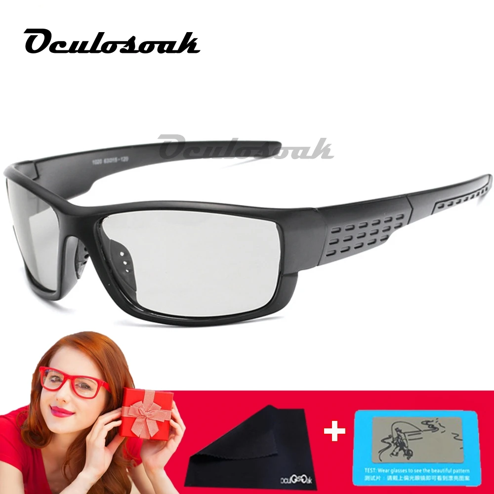 Oculosoak фотохромные солнцезащитные очки для мужчин Поляризованные Хамелеон
