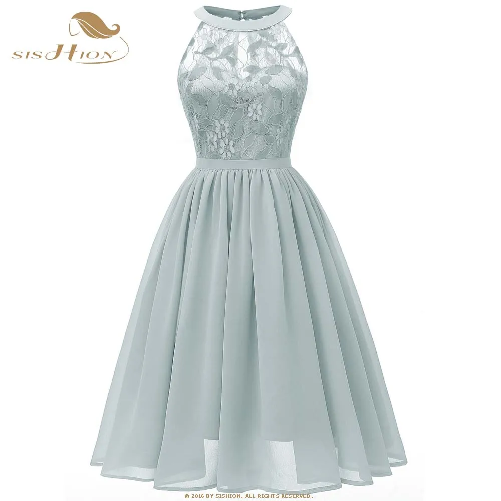 Женское шифоновое платье SISHION винтажное элегантное цвета красного вина темно