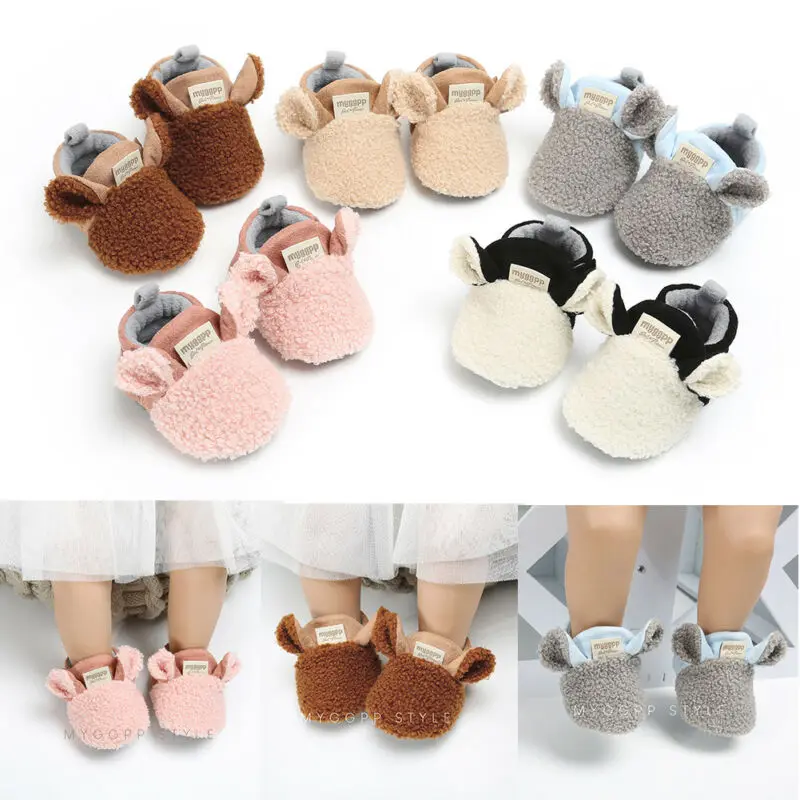 Farfoot AU Toddler Girl snow Boots Shoes Newborn Baby Autumn Winter Cotton Warm Soft Sole Plush Prewalker