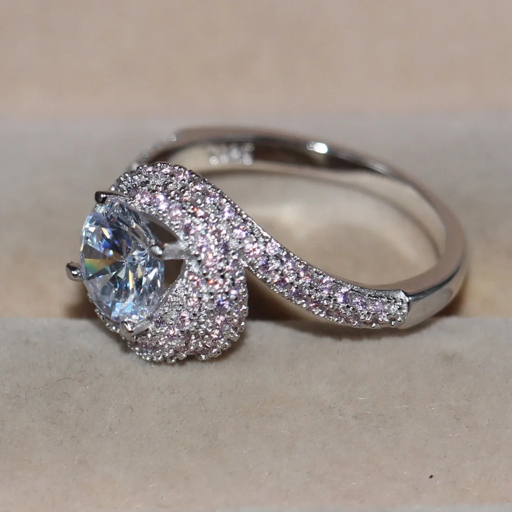 Женское кольцо из серебра 925 пробы с фианитом 5 10 размеров|925 sterling silver|sterling silvercubic