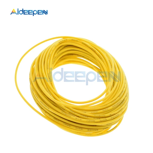Yellow 10 метров UL-1007 провод 24AWG ПВХ изолированный провод электрический кабель Монтажный провод 300 В шнур красный/черный/синий/желтый - Цвет: Yellow
