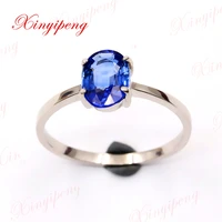 xinyipeng18k white gold inlaid natural sapphire ring style beautiful women model