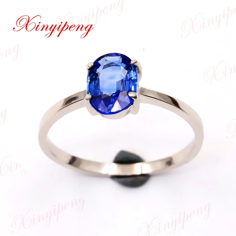 Xinyipeng18K белое золото инкрустированное натуральным сапфиром стильное красивое