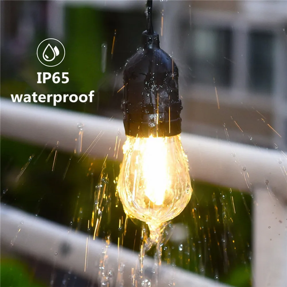 7M 24ft Street Garlands S14 String Lights with 7 Incandescent Blubs Outdoor Weatherproof Holiday Commercial Grade |
