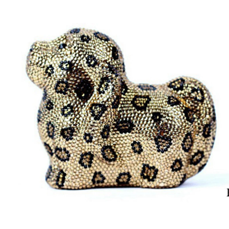 Женские розовые вечерние сумки с собачкой женский клатч со стразами и