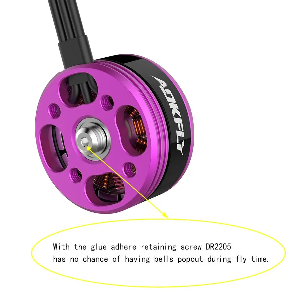 2205 бесщеточный двигатель Радиоуправляемый Дрон двигатель AOKFLY DR 2300KV/2500KV красный/фиолетовый для FPV квадрокоптера радиоуправляемая модель игрушки 4 шт