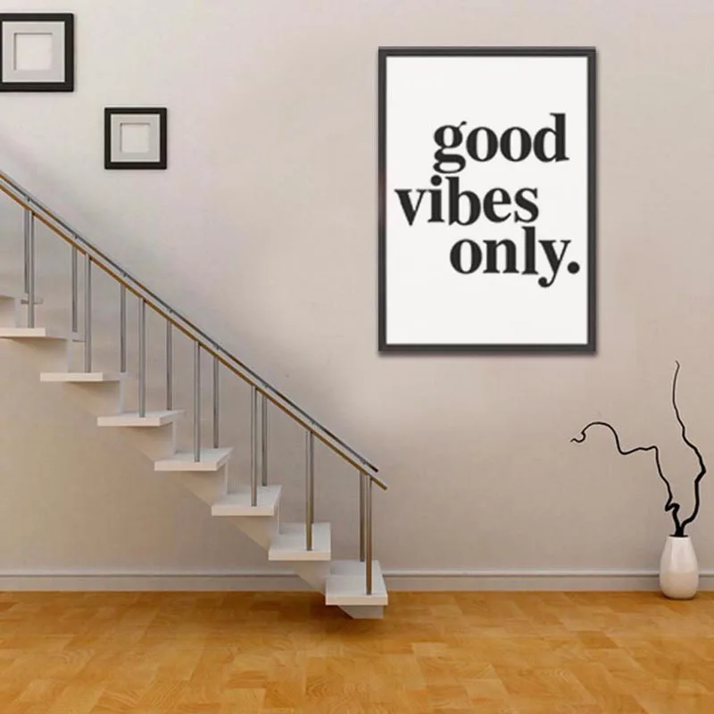 

CLSTROSE Good Vibes Only Posters Decorative Wall Painting Canvas Art Print Wall Pictures Home Decoration No Framed Wall Art