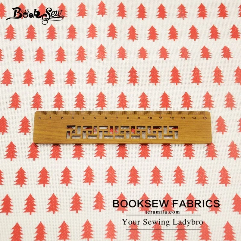 Booksew Лен Ткань Новогодние ёлки Дизайн 50x150 см метр ткани DIY для мешок скатерть