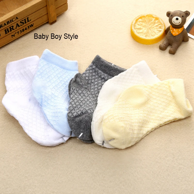 5 пар/лот дышащие хлопковые летние стильные короткие носки для малышей
