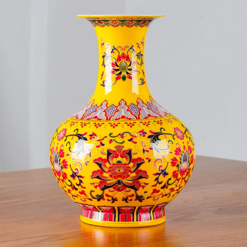 Классическая покрытая эмалью ваза Цзиндэчжэнь фарфоровая Современная винтажная