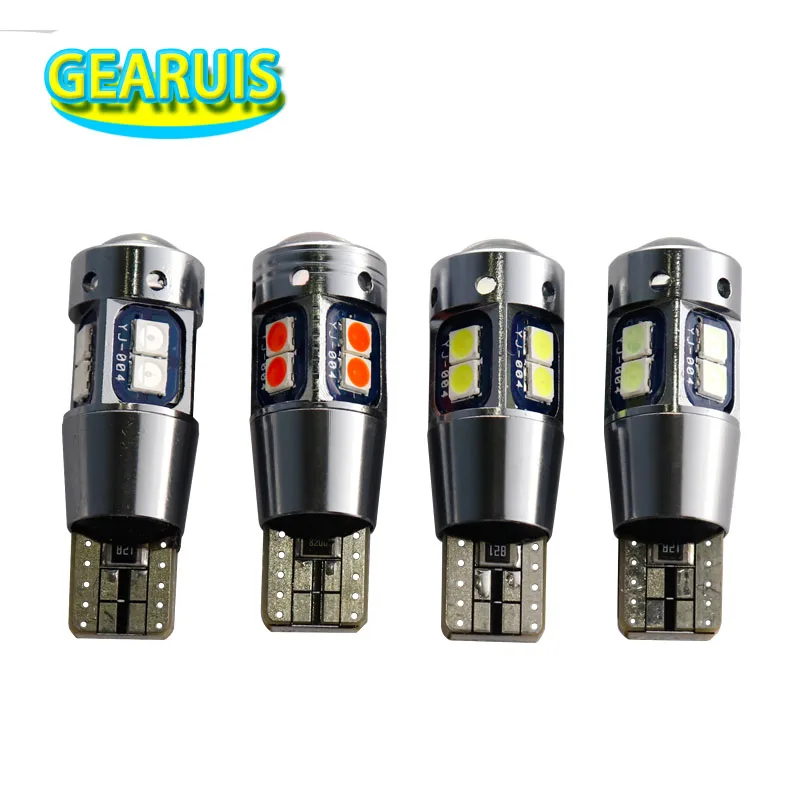 

50 шт., автомобильные Неполярные светодиодные лампы T10 canbus 10 smd 3030 А