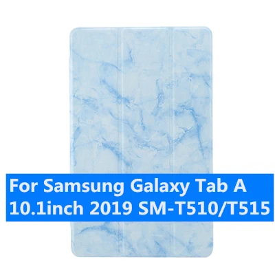 Синий Чехол для планшета из искусственной кожи для Samsung Galaxy Tab A10.1 SM-T510/T515 чехол-подставка для авто сна/пробуждения чехол funda marble A20 - Цвет: Синий