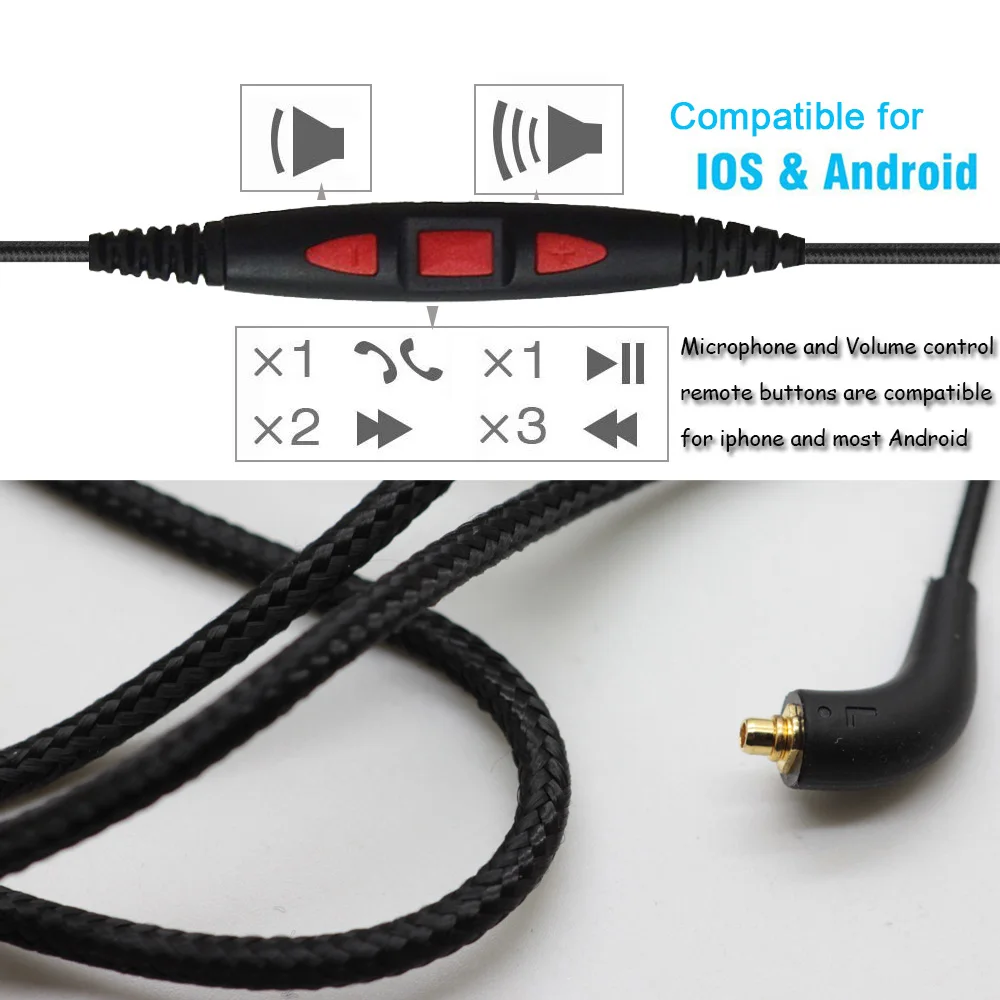 Кабель Poyatu Для Shure SE215 315 SE425 SE535 SE846 кабель для наушников с дистанционным