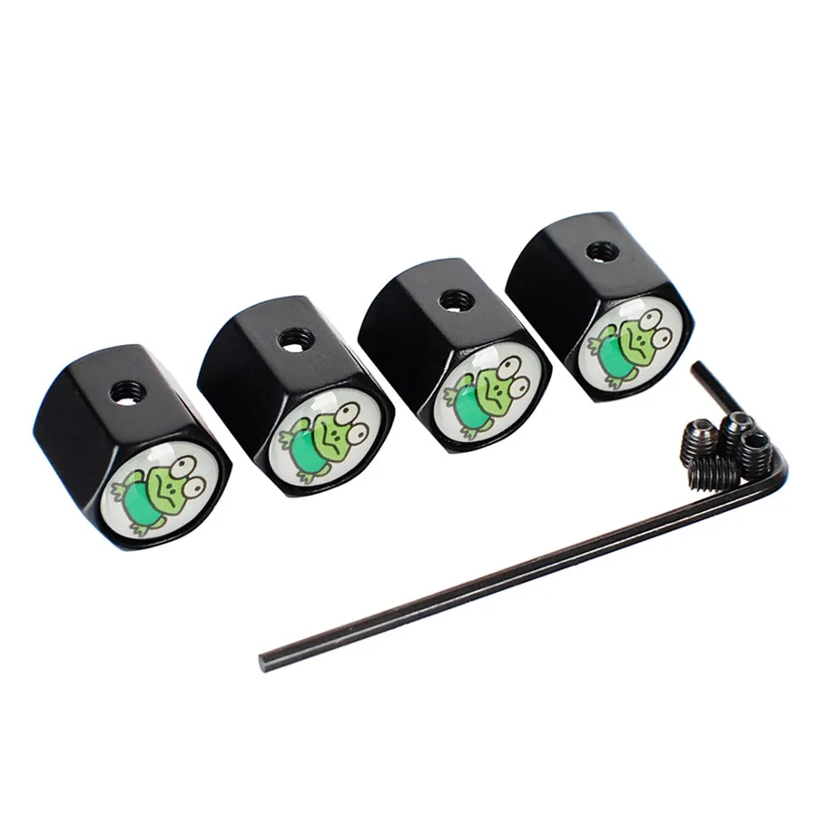 Frog-black Автомобильные аксессуары для Honda Fit Jazz hyundai Alfa Romeo Skoda Mazda Trumpchi колпачки вентиля шины паук медведь панда обод декор в виде эмблемы - Color: Frog-black