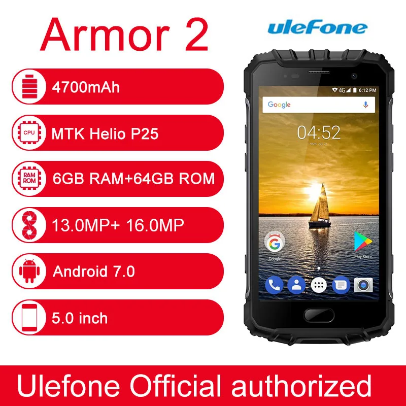 Ulefone power 2 Оперативная память 6 ГБ Встроенная 64 Гб IP68 Водонепроницаемый 4G