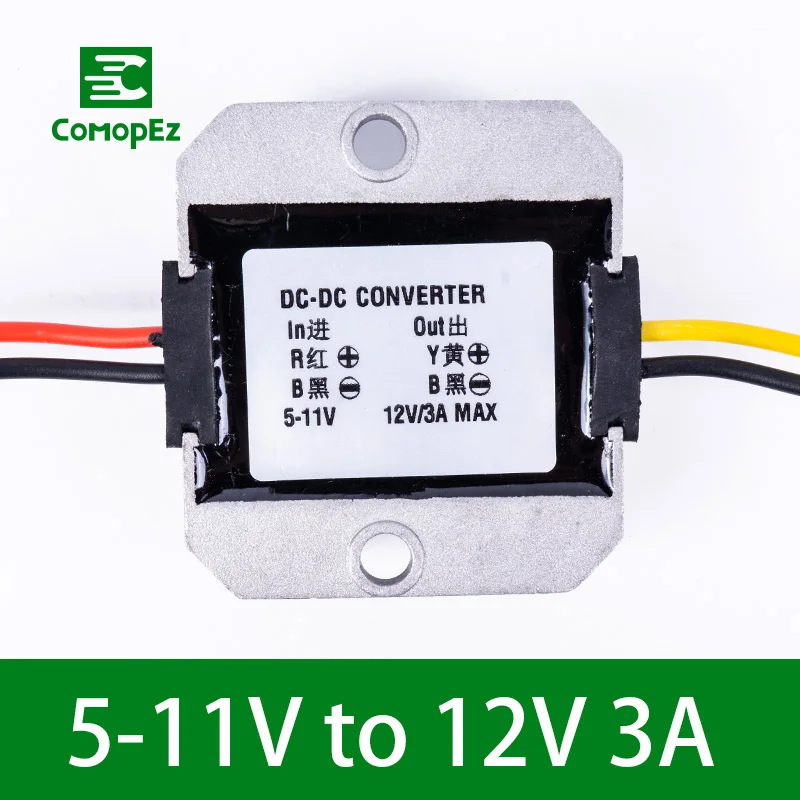5-11V to 12V 3A 5 в 11 в до 12 В 1A 2A 3A DC преобразователь IP68 Повышающий Модуль преобразователь напряжения преобразователь частоты источник питания для автомобиля гольф-кары - Цвет: 5-11V to 12V 3A