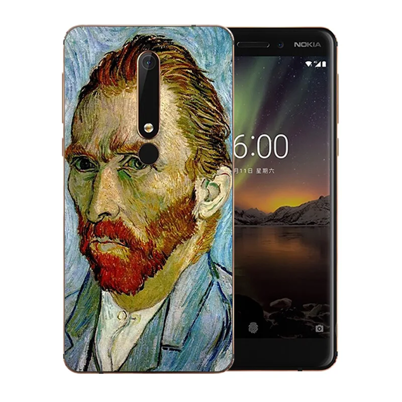 5 дюймов для Nokia 6 2018 чехол телефона второе поколение 2th Ван Гог шаблон Мягкий
