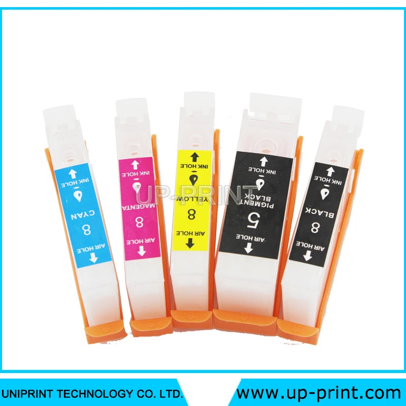 UP 5sets PGI5 CLI8 Refill ink Cartridge compatible for ip4200 ip4300 500 4500x 5200 5200R 5300 ip3300 iX5000 MP500 with ARC chip |