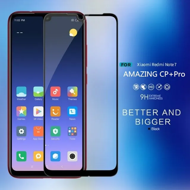 Защитное стекло для экрана Redmi Note 7 полностью покрытое Nillkin CP + Pro 9H 0 33 мм тонкое