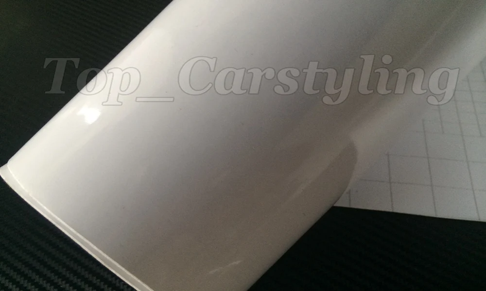 1.52x30m High Quality White Gloss Vinyl Film Wrap Bubble Free car wrapping by free shipping |