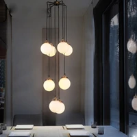 postmodern minimalist magic bean design white glass ball pendant lamp nordic creative restaurant decoration led e27 lighting