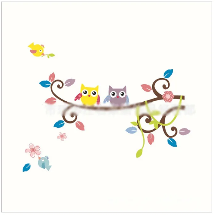 Cartoon Owl&ampBird TreeBranch Nursery Kindergarten Decor Wall Sticker Decal Paster | Дом и сад