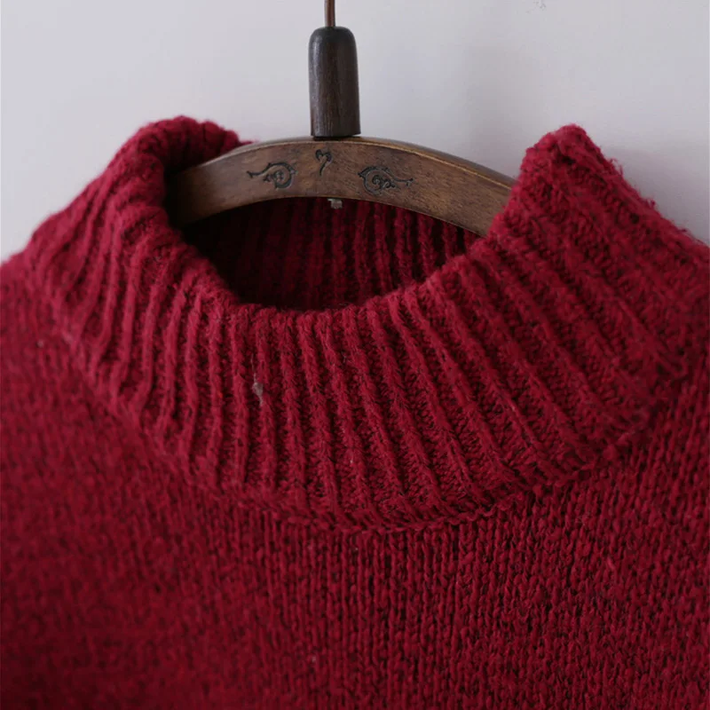 Solid Turtleneck Women Knitted Sweater Dress Long Sleeve Pullovers Loose Over Size Casual Warm Jumper 2020 Fall Woman Top | Женская
