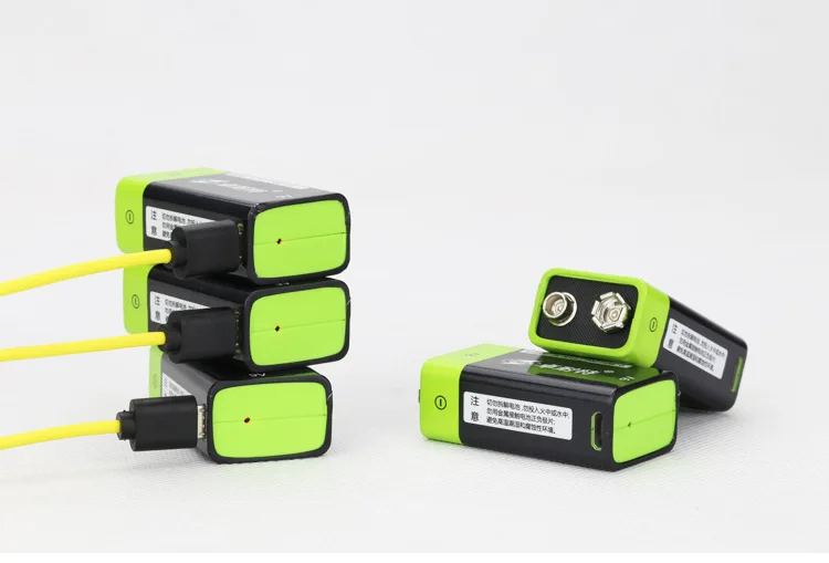 Znter 2 шт 9V 400mAh литий ионный аккумулятор li po + 1 micro usb кабель для зарядки светодиодной