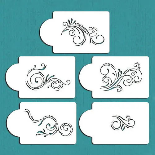 Трафареты для торта с пятью прокрутками дизайнерский трафарет Рождественского