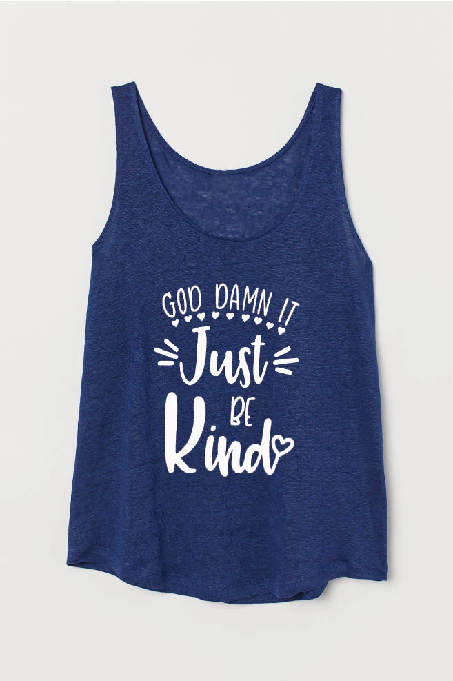 Майка с надписью God Damn It Just Be Kind protest equality feminism resisty летняя футболка без рукавов в