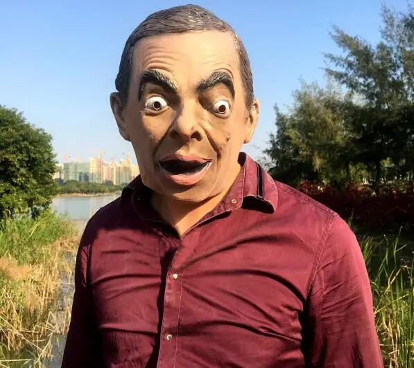 Забавные star mr bean Реалистичная маска смех решений звезда маскарадные латексные