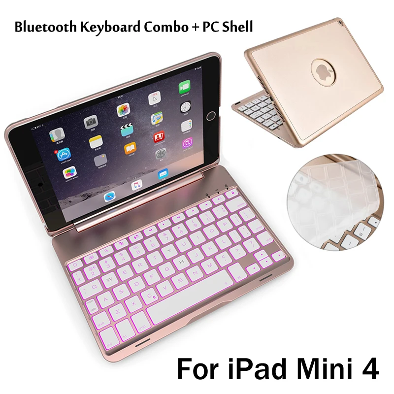 Для iPad Mini4 Высокое качество 7 видов цветов с подсветкой свет беспроводной Bluetooth
