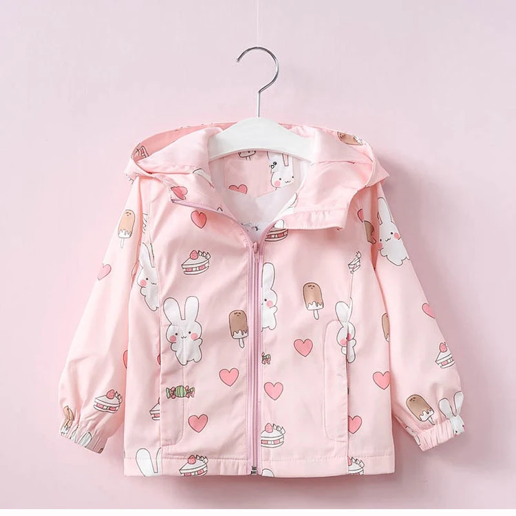 Pink Осенняя одежда для маленьких девочек, куртка, детская одежда, куртка для девочек, верхняя одежда с капюшоном, пальто, 2 От 6 до 7 лет, одежда для детей - Цвет: Pink