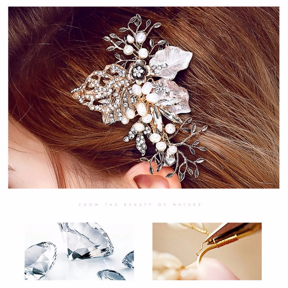 YAZILING Bride Hair Comb Crystal Rhinestone Flower Faux Pearl Wedding Bridal Hairpin | Украшения и аксессуары