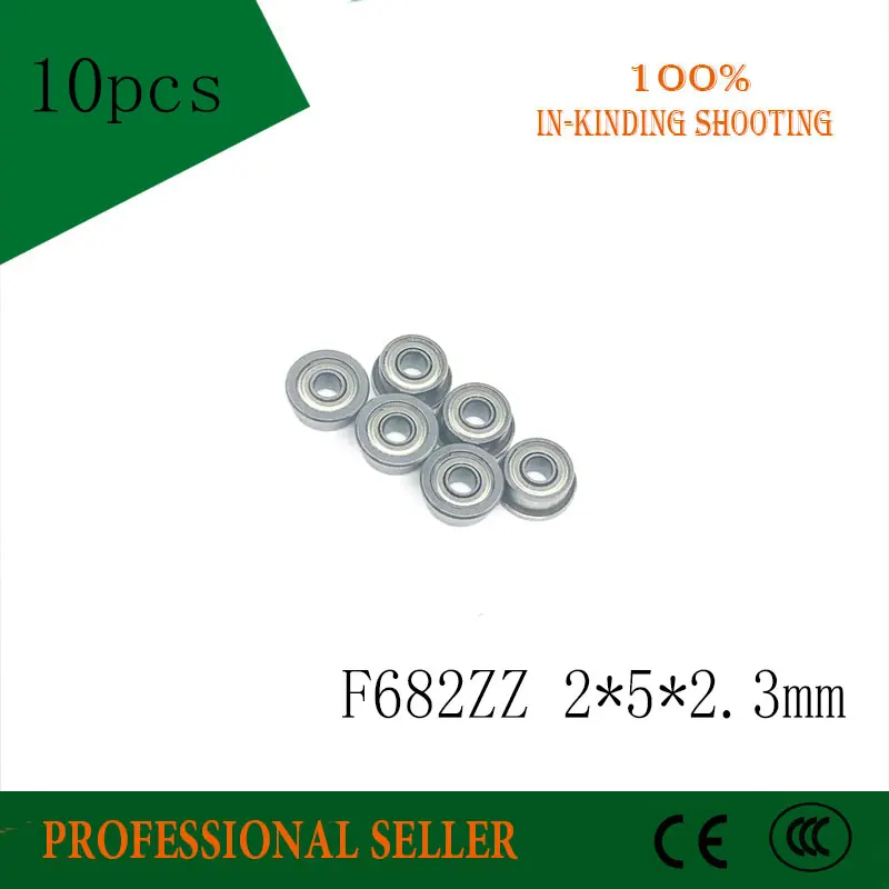 Free Shipping 10PCS F682 F682ZZ 2*5*2.3mm ABEC-3 flange bearing ZZseals Bushing ball bearings | Обустройство дома