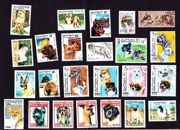 Марки World с милыми щенками почтовые марки разных стран 20 шт./лот не повторяют