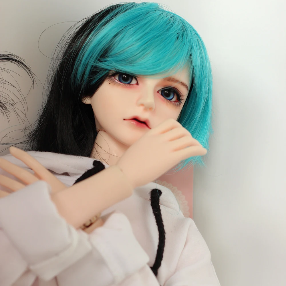 Парики только! Парик для куклы bjd прямые синие красные Смешанные черные парики 1/3